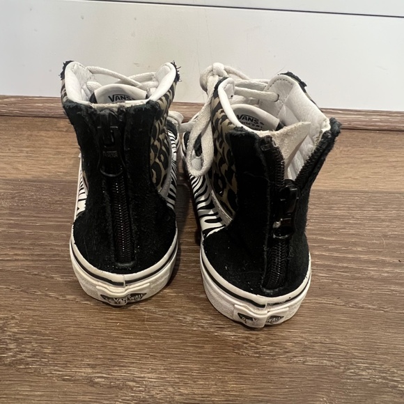 Vans Girls Animal Mix Sk8 High Top Sneakers, Cheetah, Zebra, Sz 2.5, Zip Back - Picture 5 of 10